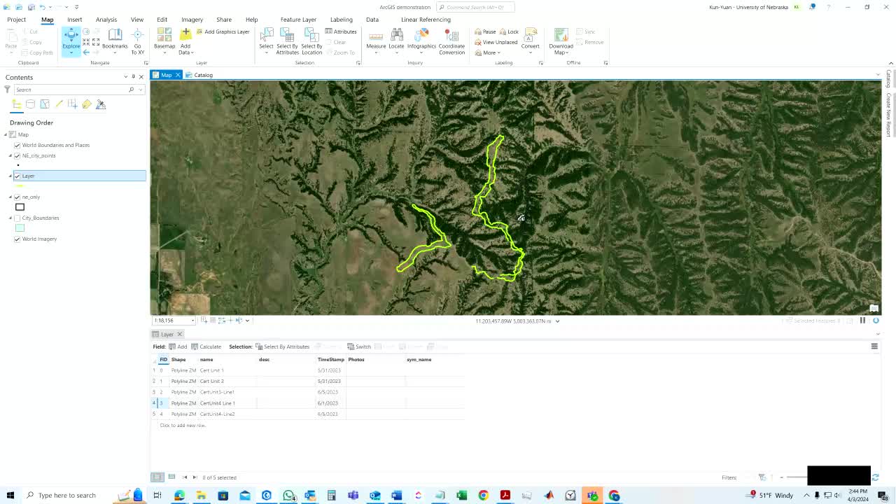 Merging tracks to create polygon/Calculating total areas | Lumina Media ...
